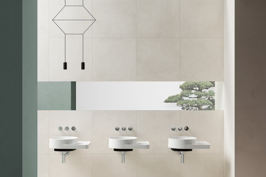 lavabo rond zen nature carrelage Arik levy Vitra