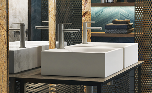 double vasque rectangle blanche