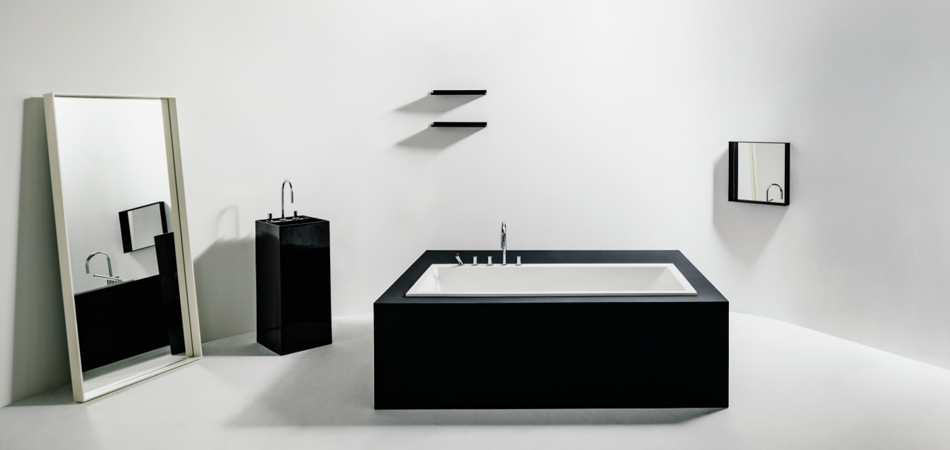 kartell laufen baignoire noire miroir
