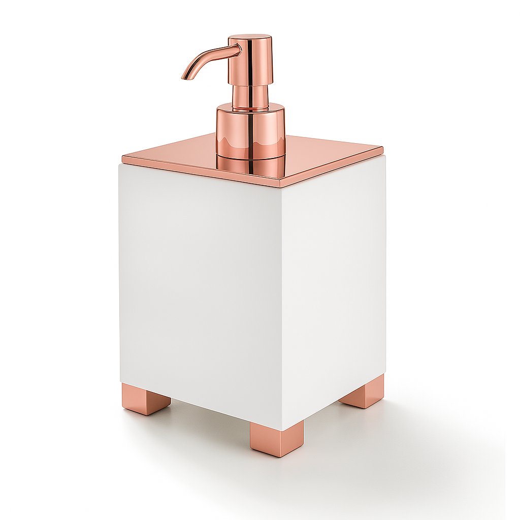 Distributeur de savon en solid surface noir - GDR Polished Pink Gold