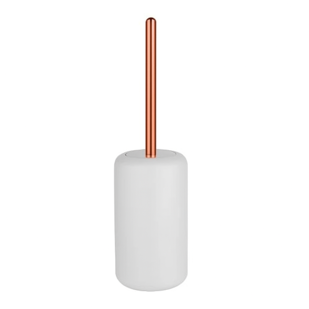 Porte-brosse wc blanc à poser- finition cuivrée