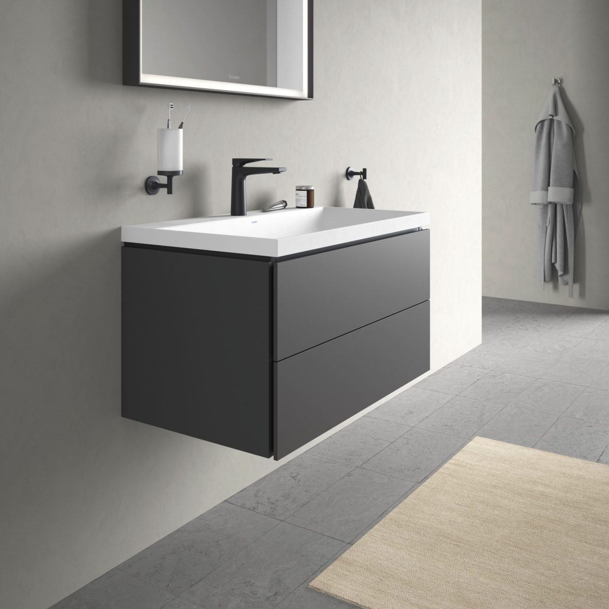 Porte brosse à dents mural laiton et verre Duravit- Starck T – Image 5