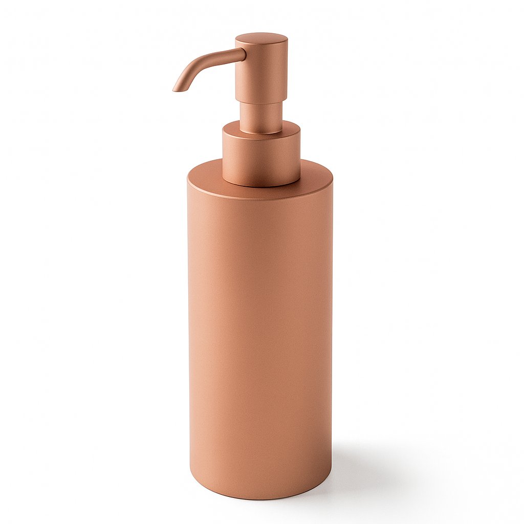 Distributeur de savon de la marque Treesseci - collection Metal Tonda - Or rose mat