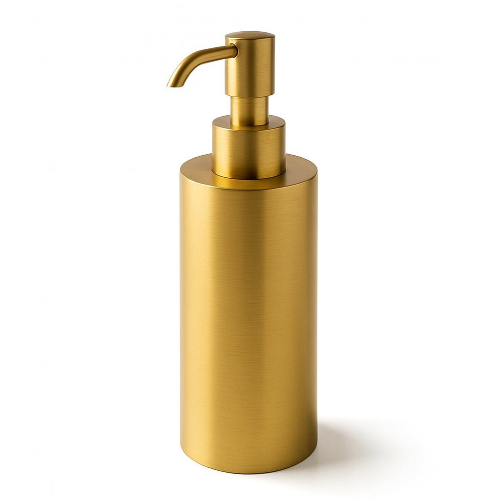 Distributeur de savon de la marque Treesseci - collection Metal Tonda - LX Matt Satin Brass