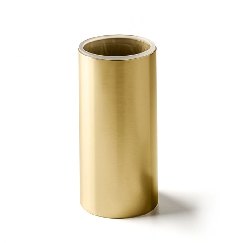 Porte brosse à dents de la marque Treesseci - collection Metal Tonda - LX Matt Satin Brass
