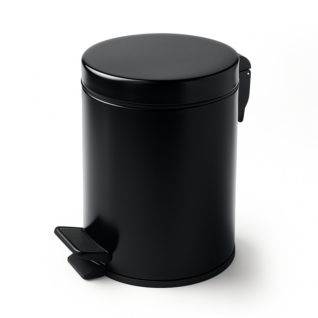 Poubelle de la marque Treesseci - collection Metal Tonda - CFS Polished Satin Black Nickel