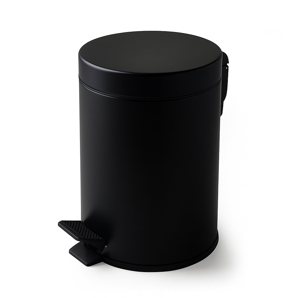 Poubelle de la marque Treesseci - collection Metal Tonda - NO Matt Black