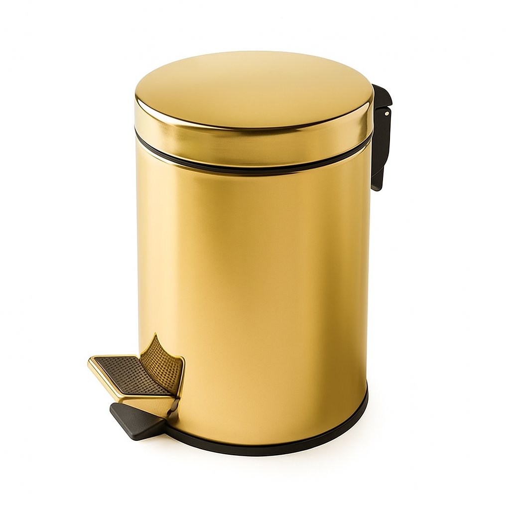 Poubelle de la marque Treesseci - collection Metal Tonda - OL Polished Brass