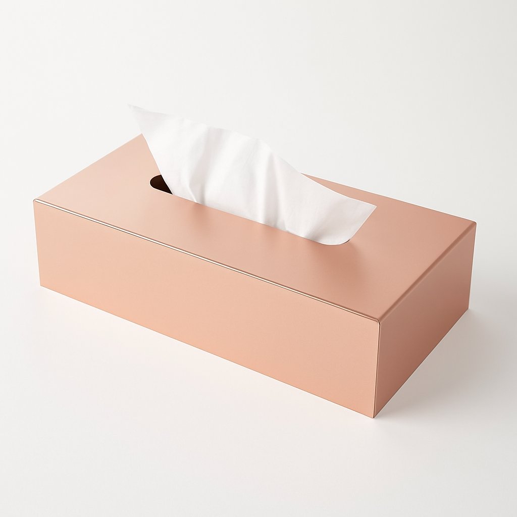 Porte mouchoir rectangulaire de la marque Treesseci - collection Metal Tonda - GDRM Matt Pink Gold