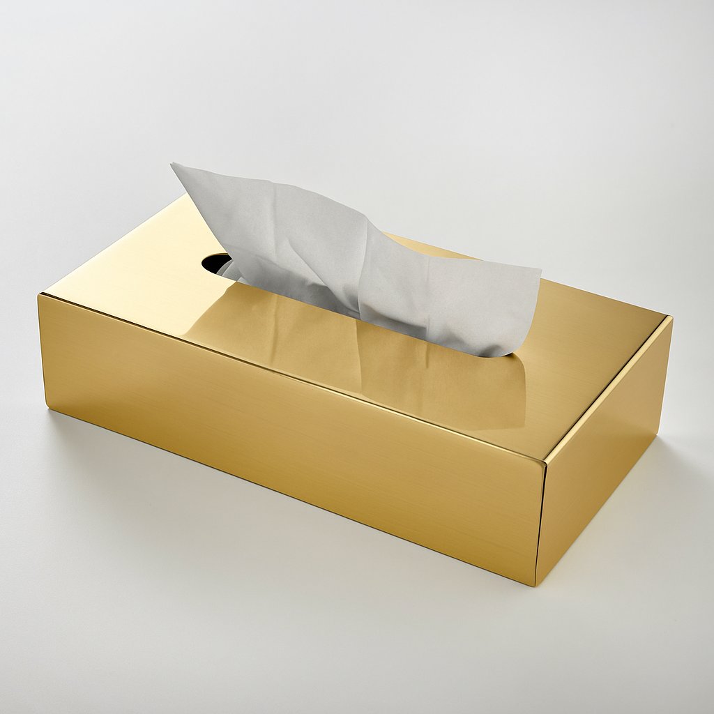 Porte mouchoir rectangulaire de la marque Treesseci - collection Metal Tonda - OL Polished Brass