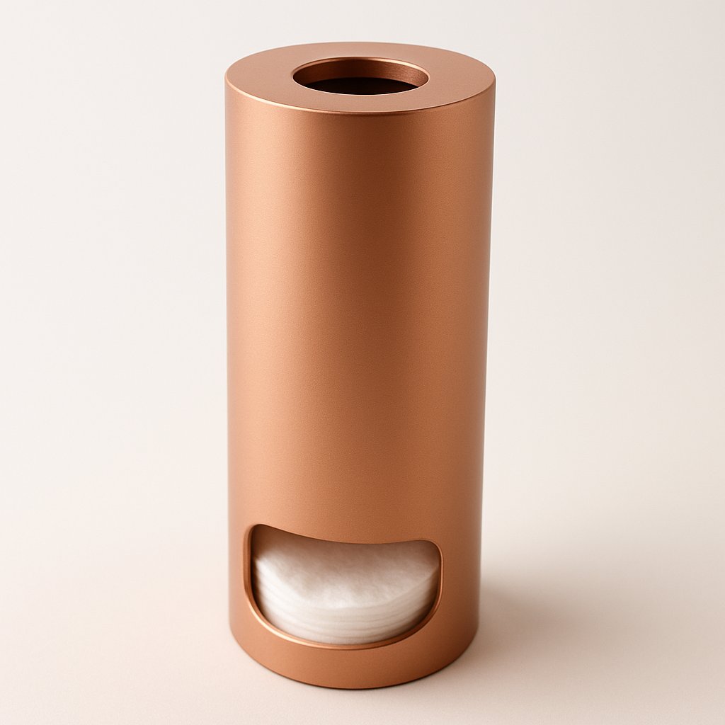 Distributeur de cotons de marque Treesseci, collection Metal Tonda - GDRM Matt Pink Gold