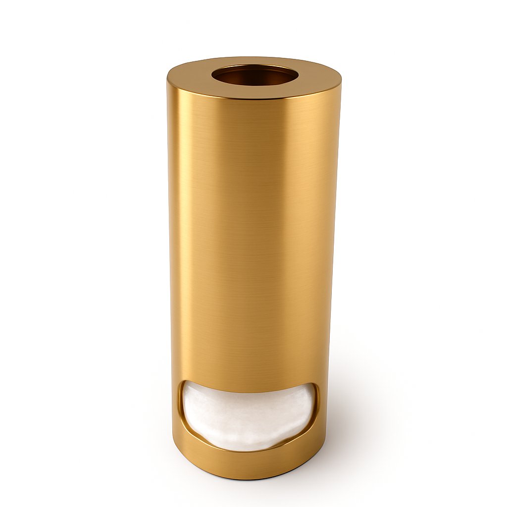 Distributeur de cotons de marque Treesseci, collection Metal Tonda - LX Matt Satin Brass