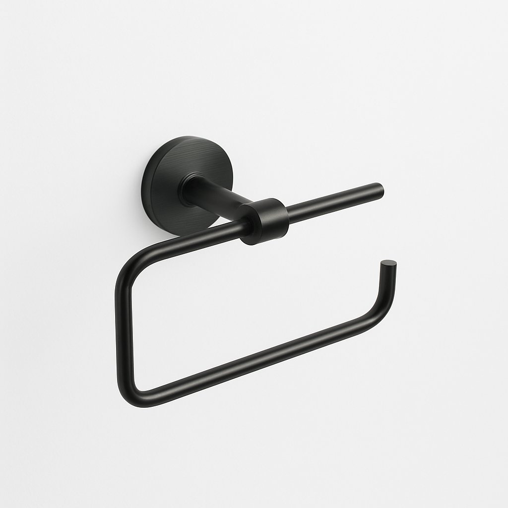 Dérouleur de papier toilette côté droit, de la marque Treesseci - collection Mini - CFS Polished Satin Black Nickel
