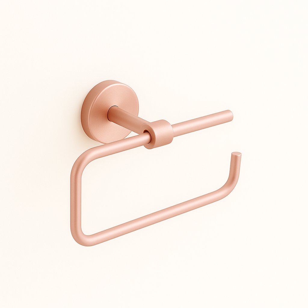 Dérouleur de papier toilette côté droit, de la marque Treesseci - collection Mini - GDRM Matt Pink Gold