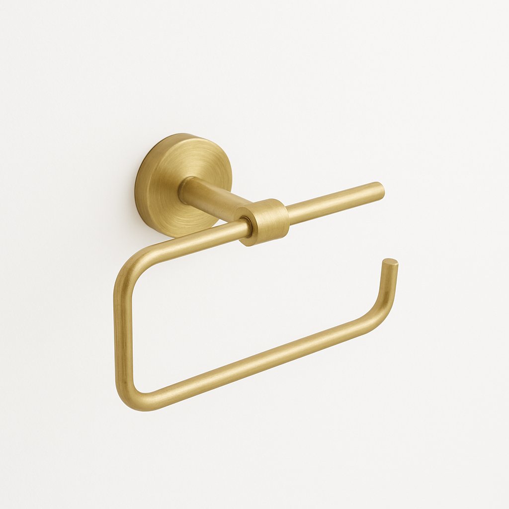 Dérouleur de papier toilette côté droit, de la marque Treesseci - collection Mini - LX Matt Satin Brass