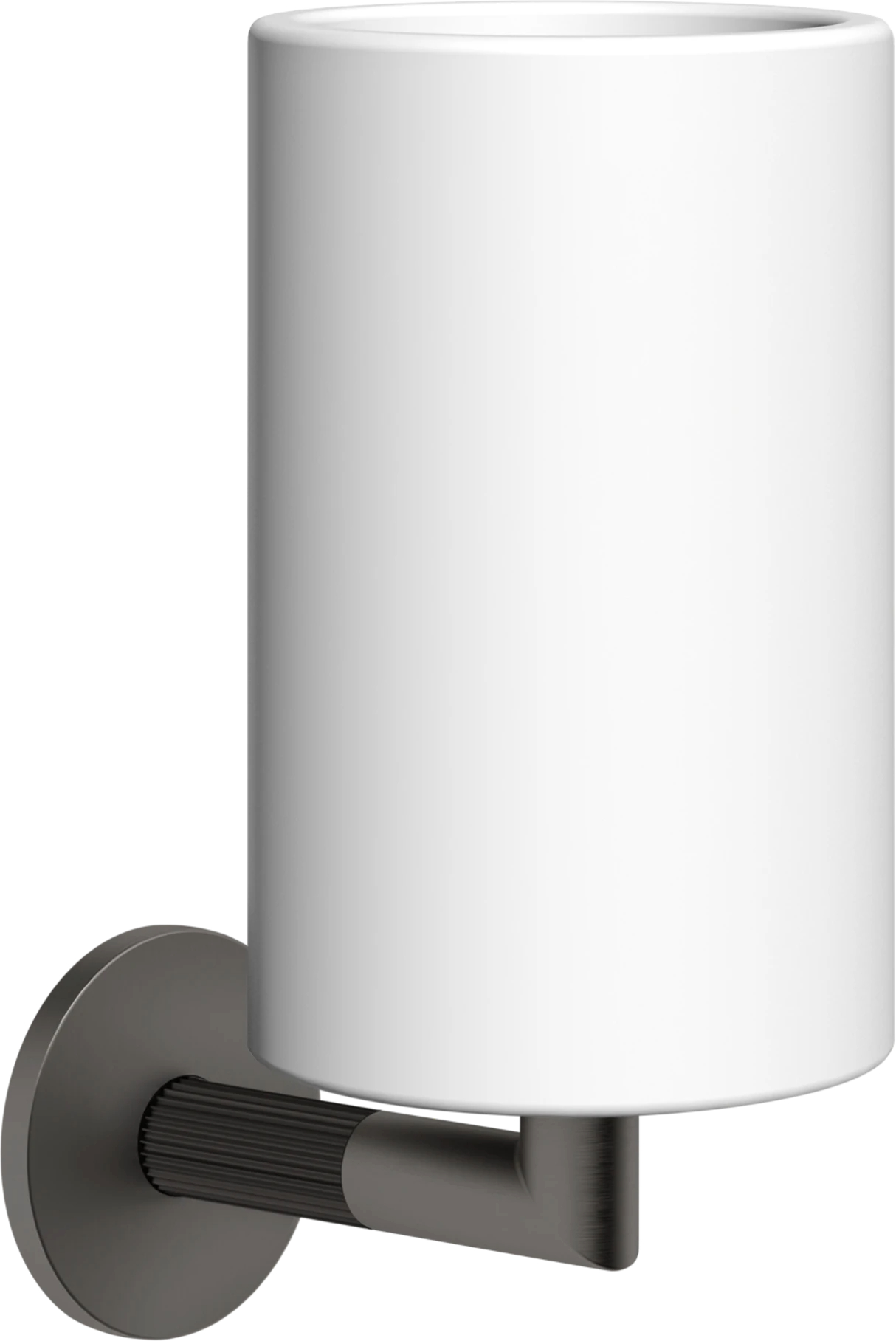 Porte-brosse-à-dents en grès blanc Gessi Black Métal Brossé PVD / Blanc