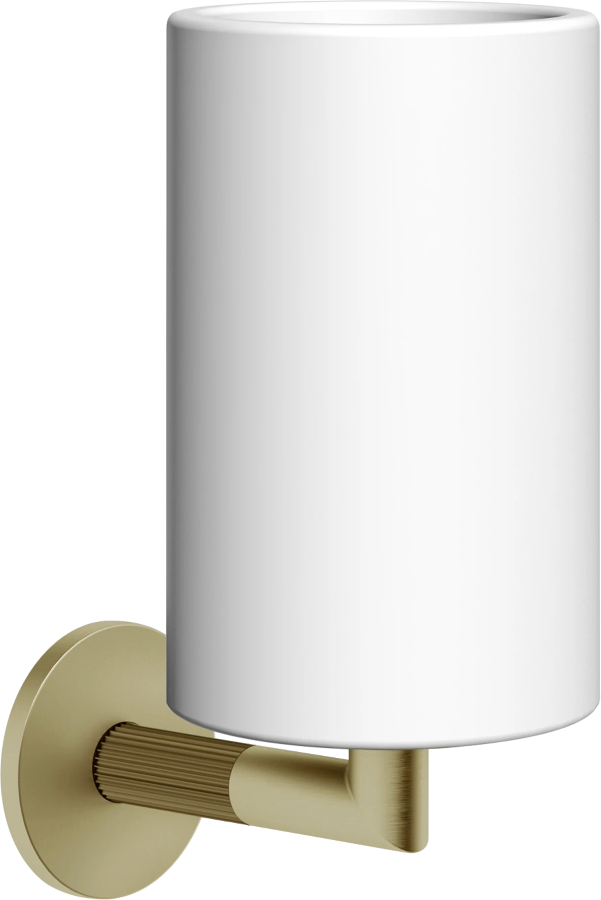 Porte-brosse-à-dents en grès blanc Gessi Brushed Brass PVD / Blanc