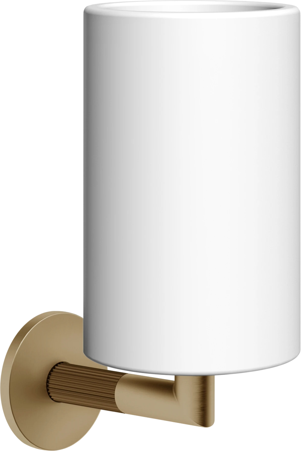 Porte-brosse-à-dents en grès blanc Gessi Warm Bronze Br. PVD / Blanc