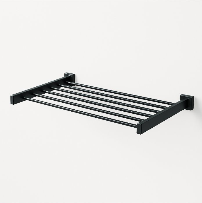 Rack porte serviette de la marque Treesseci - collection Appy and Griglie - CFS Polished Satin Black Nickel