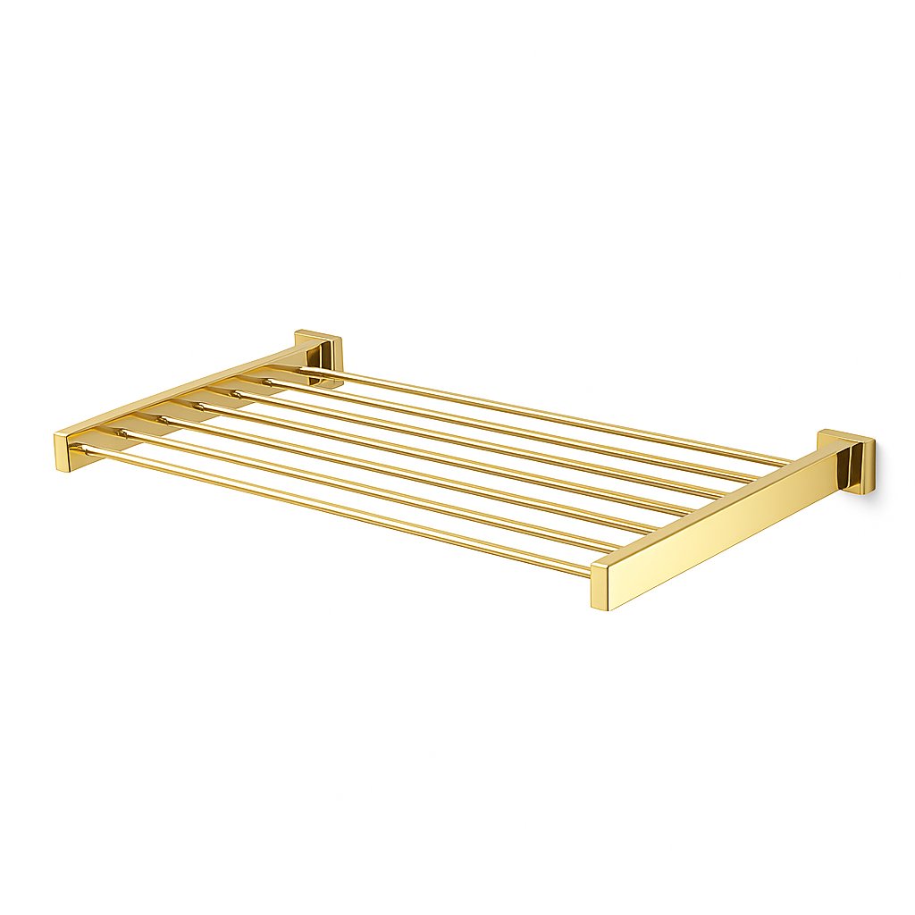 Rack porte serviette de la marque Treesseci - collection Appy and Griglie - OL Polished Brass