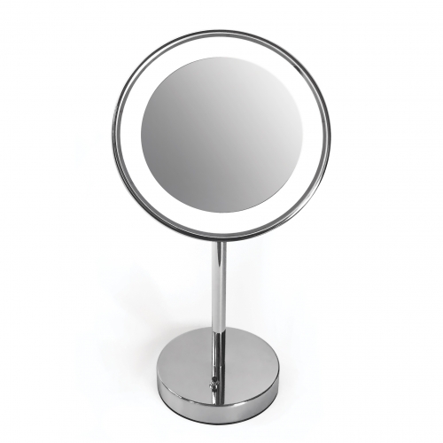 Miroir lumineux rond à pile