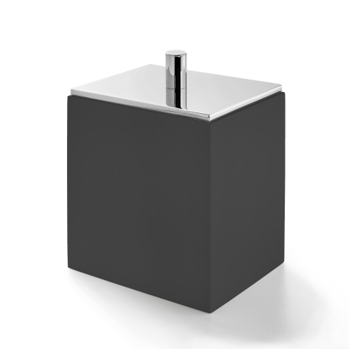 Porte coton en Solid Surface noir finition nickel brilant satiné