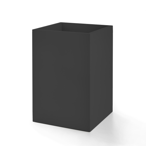 Poubelle en Solid Surface noir finition nickel brilant satiné