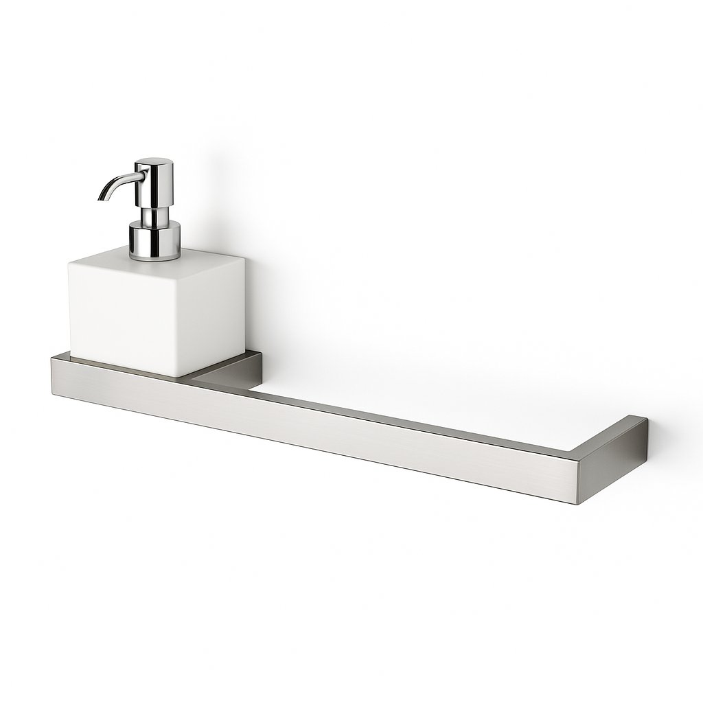 Porte-serviette + distributeur de savon côté gauche Treesseci - NK Polished Satin Nickel