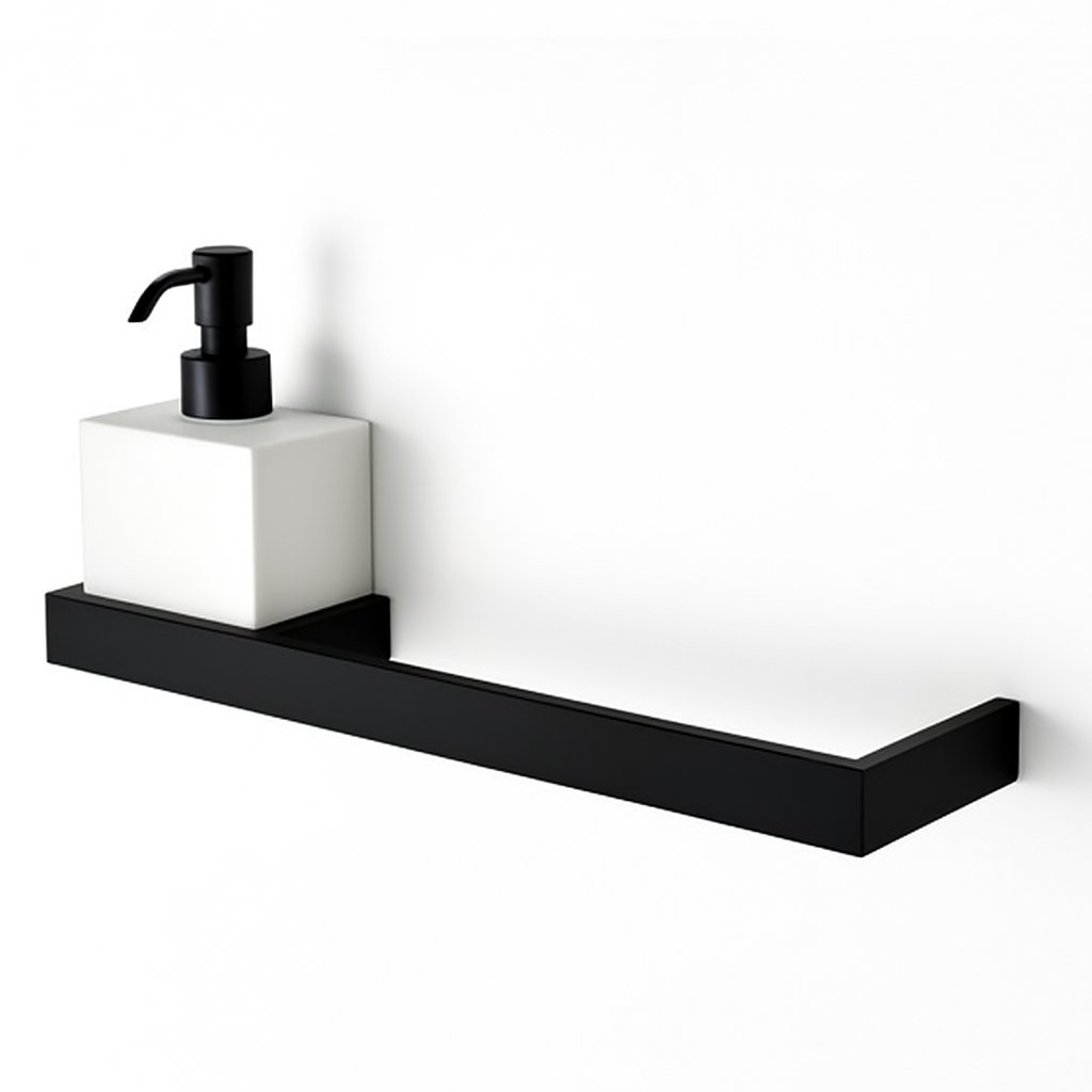 Porte-serviette + distributeur de savon côté droit Treesseci - NO Matt Black