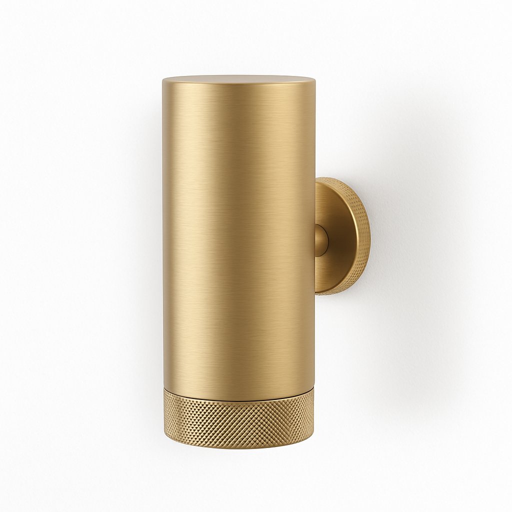Porte brosse à dents mural de la marque Treesseci - collection Ribon - LX Matt Satin Brass