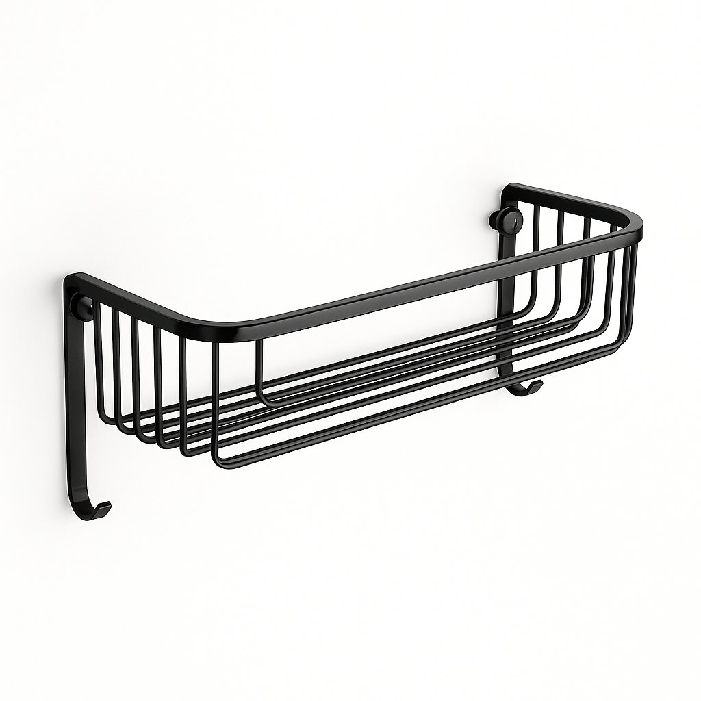 Panier étagère de douche, de la marque Treesseci - collection Wil - CFS Polished Satin Black Nickel
