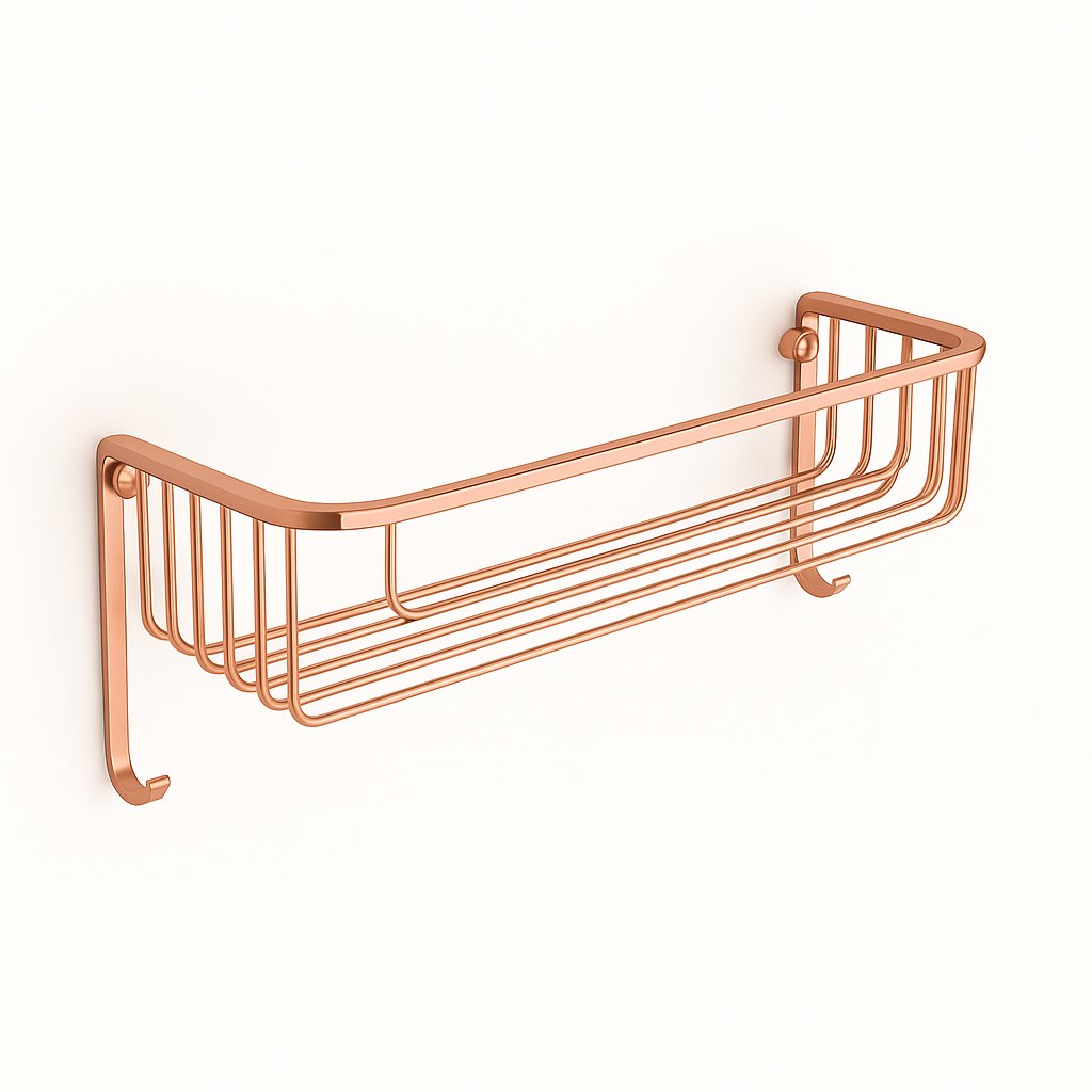 Panier étagère de douche, de la marque Treesseci - collection Wil - GDRM Matt Pink Gold