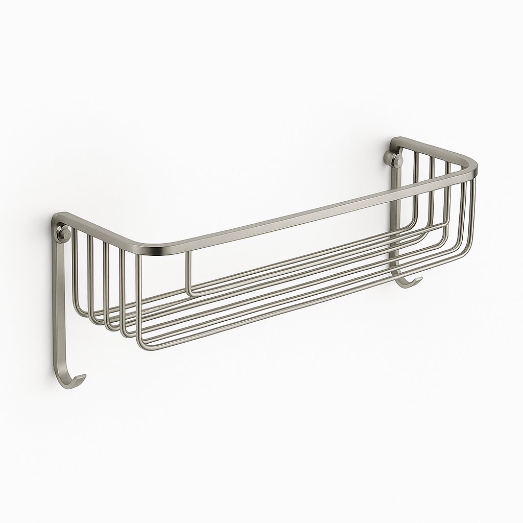 Panier étagère de douche, de la marque Treesseci - collection Wil - NK Polished Satin Nickel