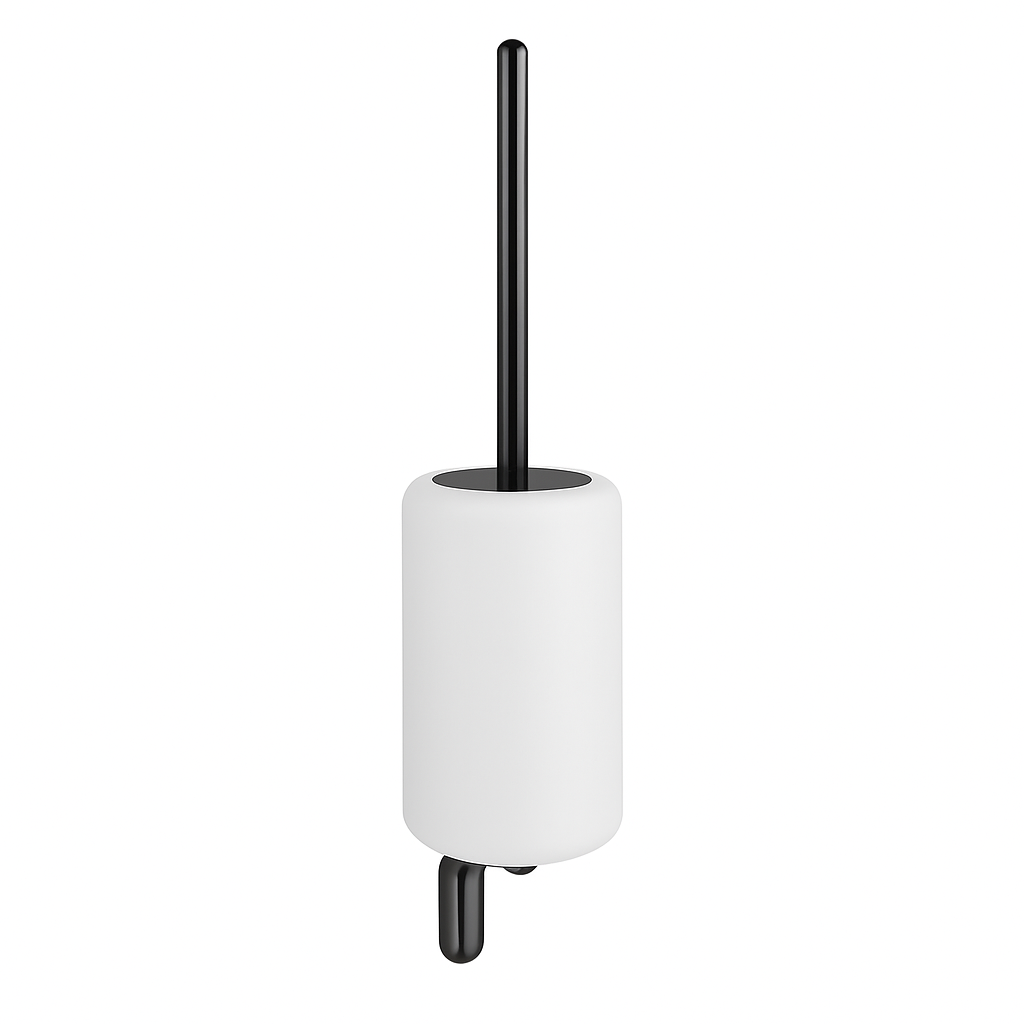 Porte brosse WC - Black Metal GHRC / Blanc