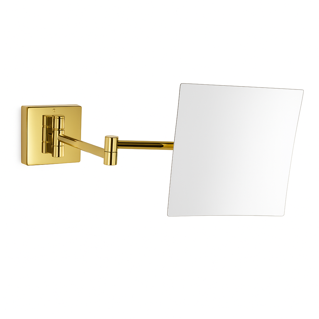 Miroir carré à fixer au mur, de la marque Treesseci - collection Specchi Ingranditori - OL Polished Brass