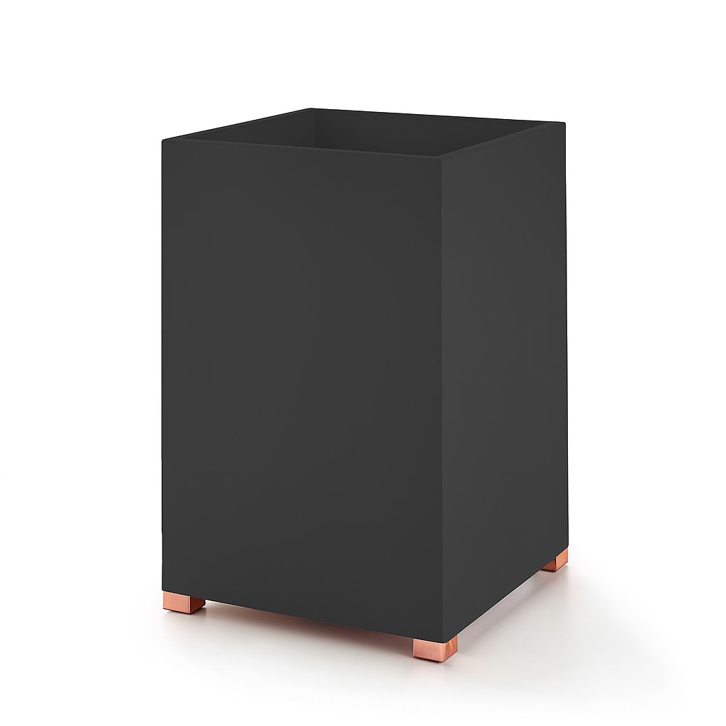 Poubelle carrée laiton Solid Surface Treesseci-noire-or-rose-brillant